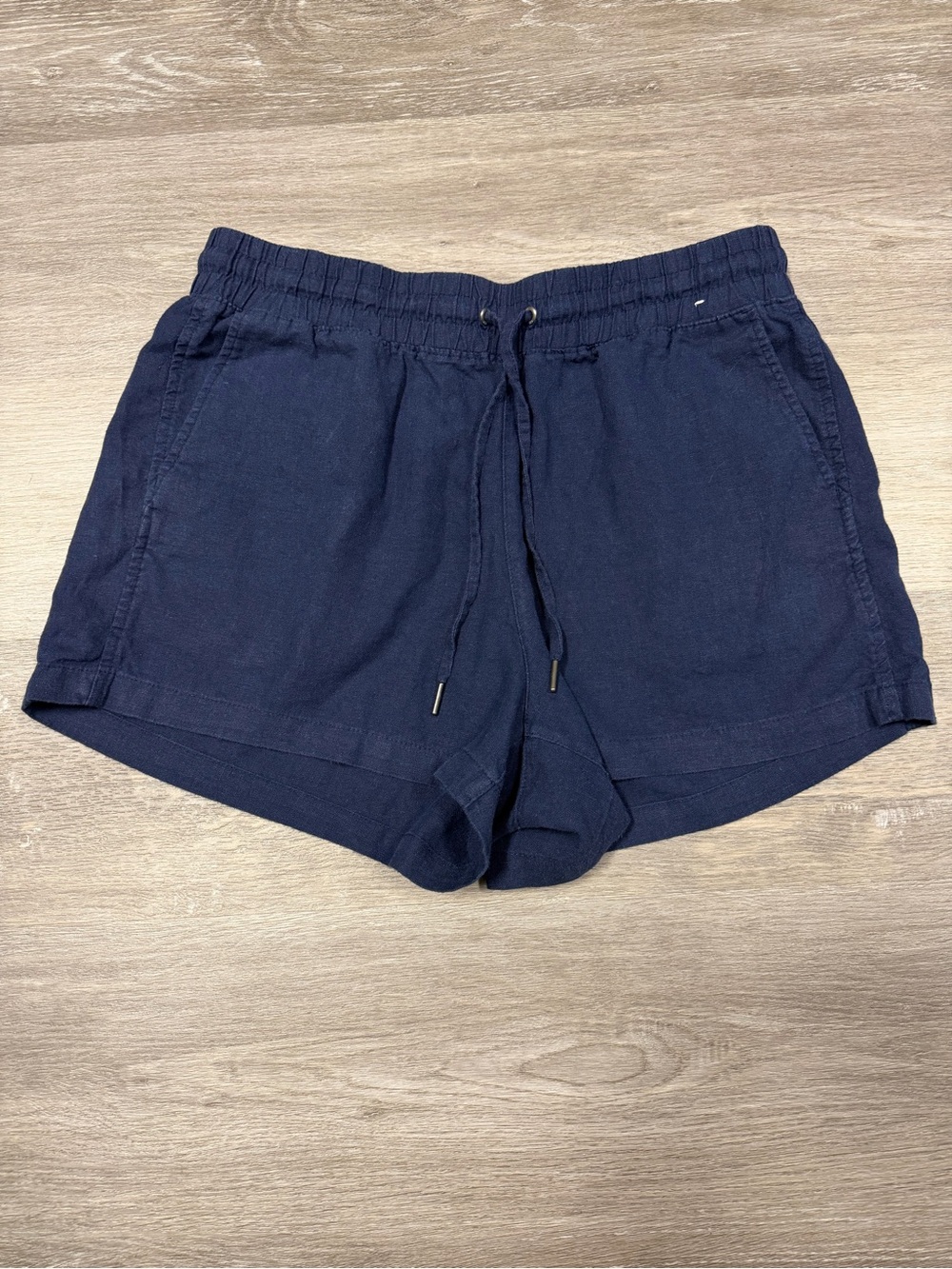 Gap Navy Blue 55% Linen 45% Rayon Pull-On Drawstring Shorts Size L